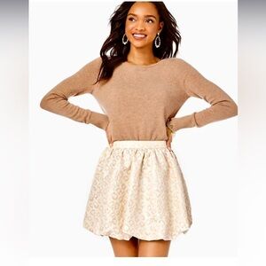 LILLY PULITZER
Leah Animal Print Skirt in Gold Dazzle Leopard Jacquard